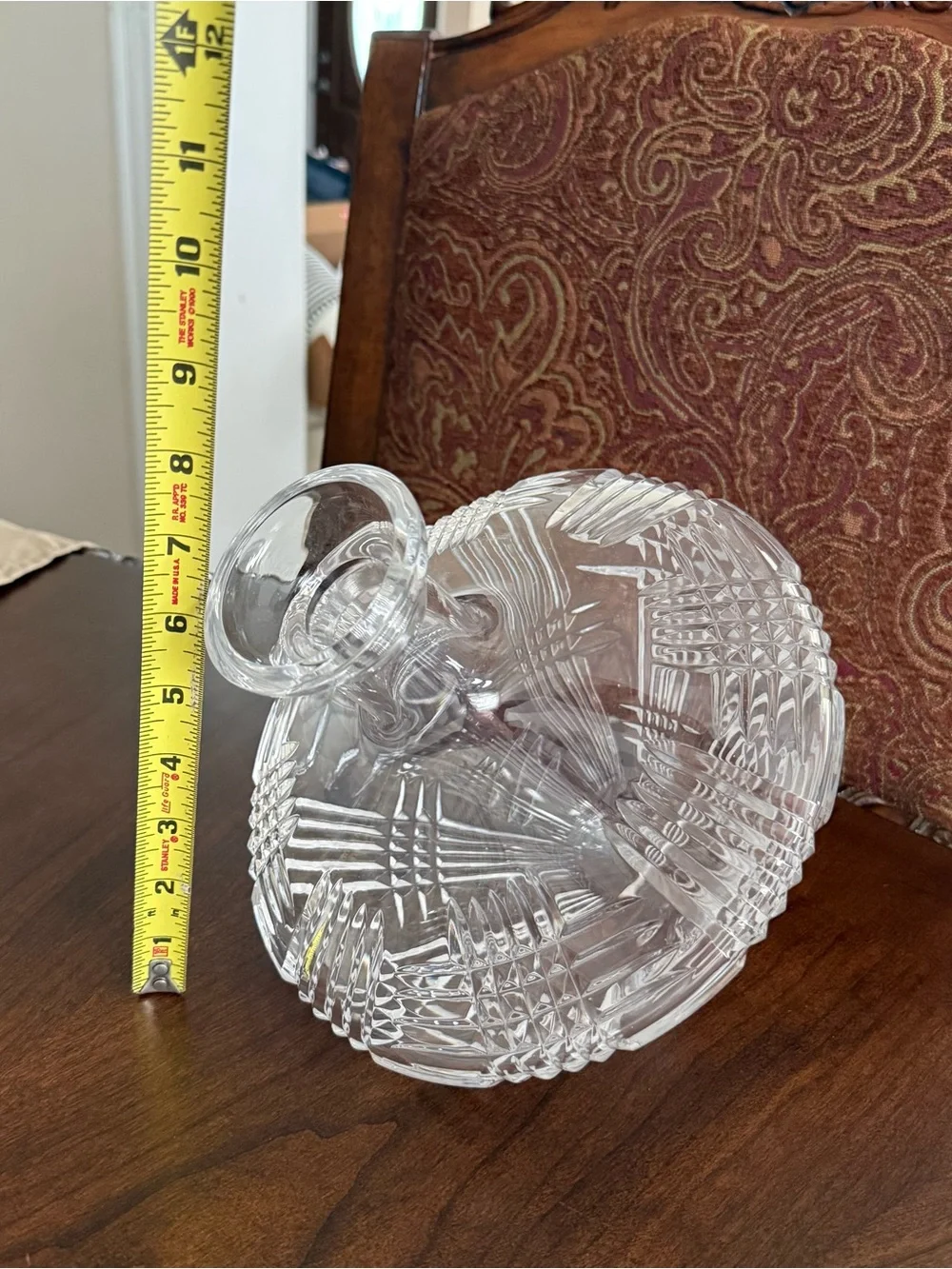Astral Bovary Lead Crystal Side Resting Decanter Tilt Orbital Barware No Stopper